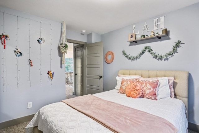 bedroom featuring carpet flooring