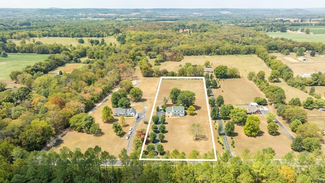 bird's eye view with a rural view