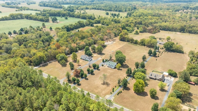 aerial view featuring a rural view