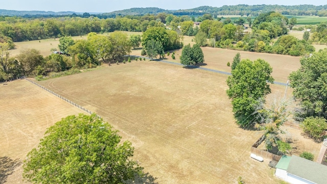 aerial view featuring a rural view