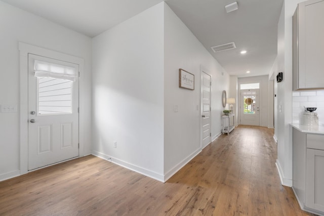 foyer featuring light hardwood / wood-style flooring