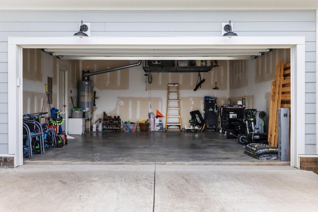 garage with gas water heater