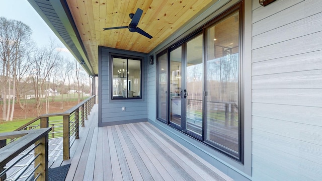 deck with ceiling fan