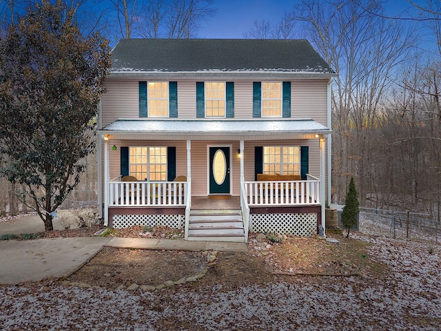 view of front of home with covered porch