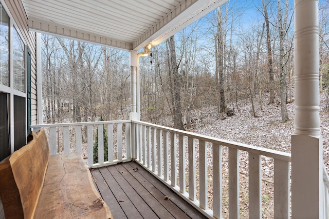 deck with a porch