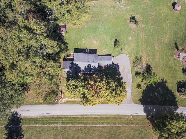 drone / aerial view featuring a rural view