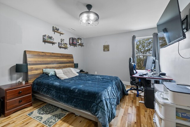 bedroom featuring light hardwood / wood-style flooring