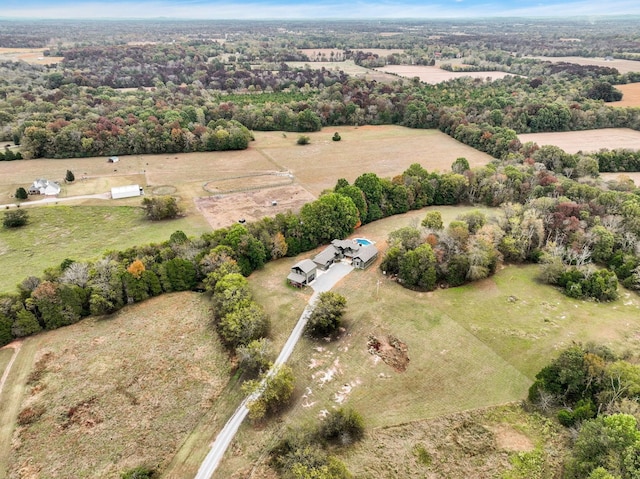 aerial view featuring a rural view