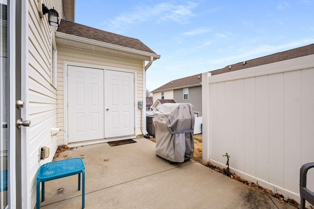 view of patio / terrace featuring central AC unit