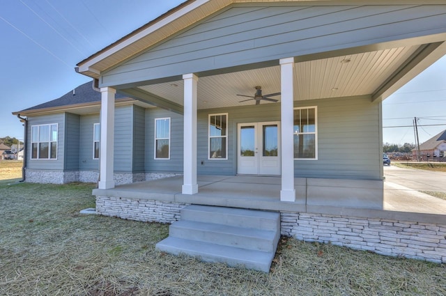 rear view of property with a porch