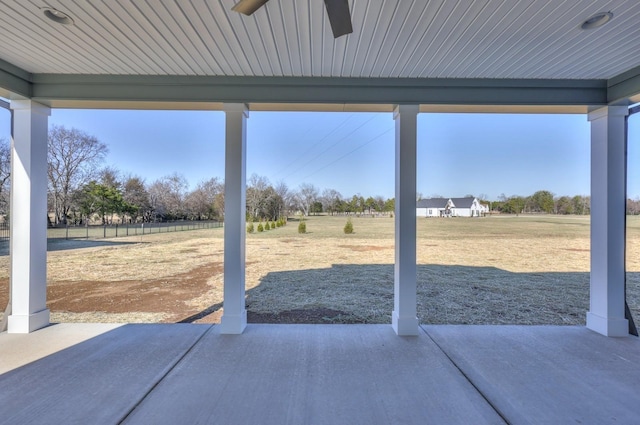 view of patio with ceiling fan