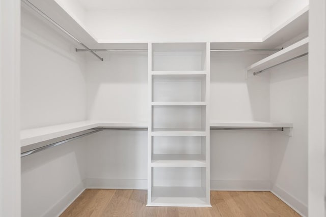 walk in closet featuring light wood-type flooring