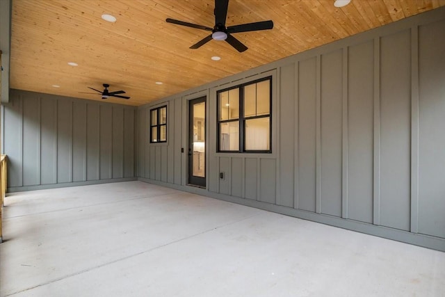 view of patio / terrace with ceiling fan