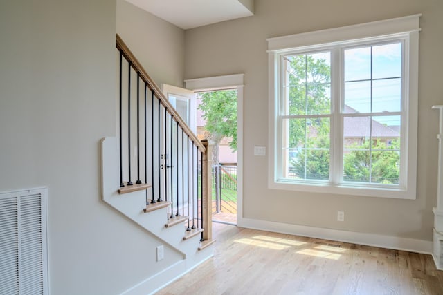 doorway featuring light hardwood / wood-style flooring