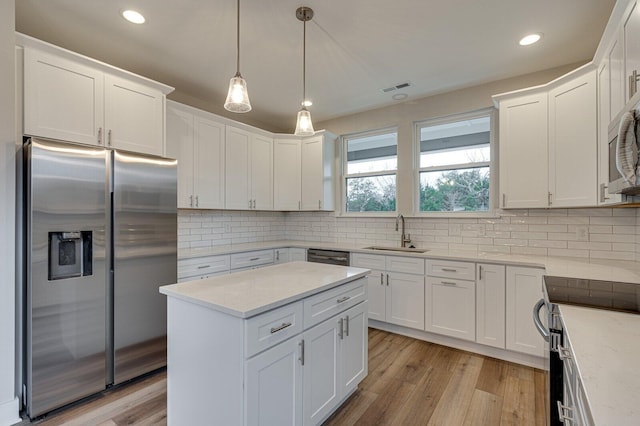 kitchen with white cabinetry, sink, and appliances with stainless steel finishes