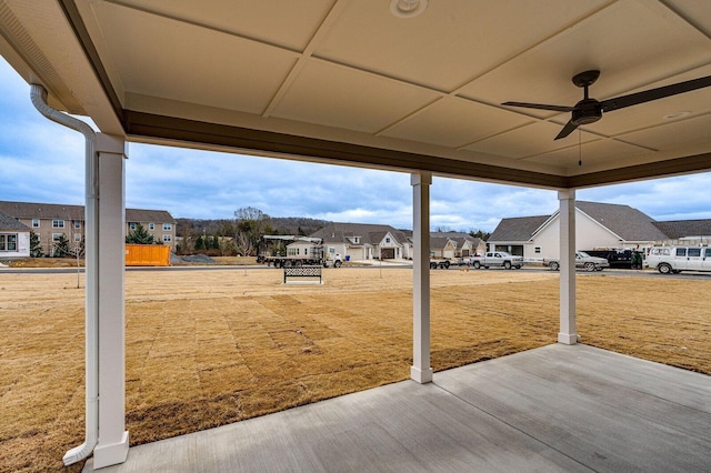 view of patio with ceiling fan