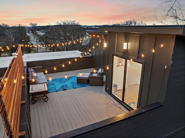 view of deck at dusk