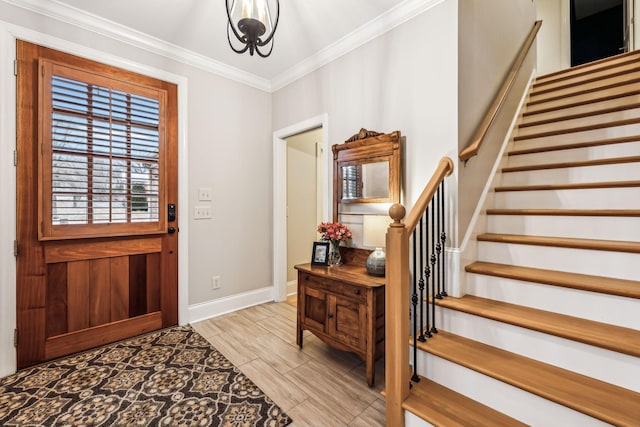 entryway with ornamental molding