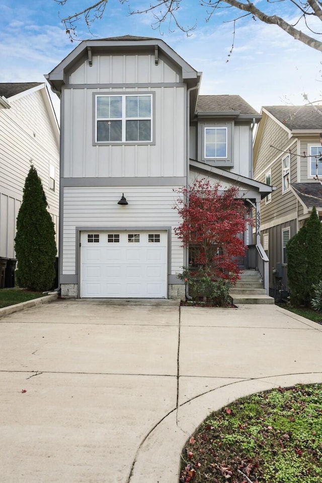 view of front of house with a garage