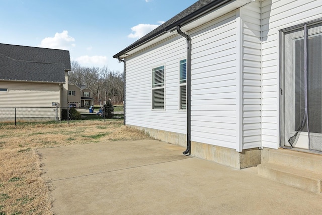 view of home's exterior featuring a patio area