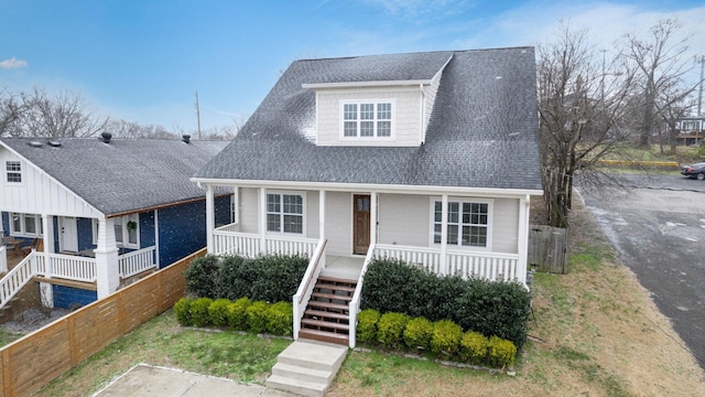 view of front of house featuring covered porch