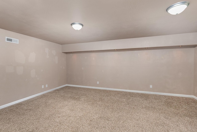 basement featuring carpet