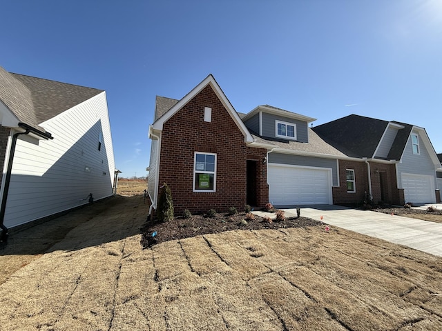 view of front of property featuring a garage