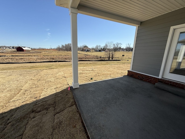 view of patio featuring a rural view