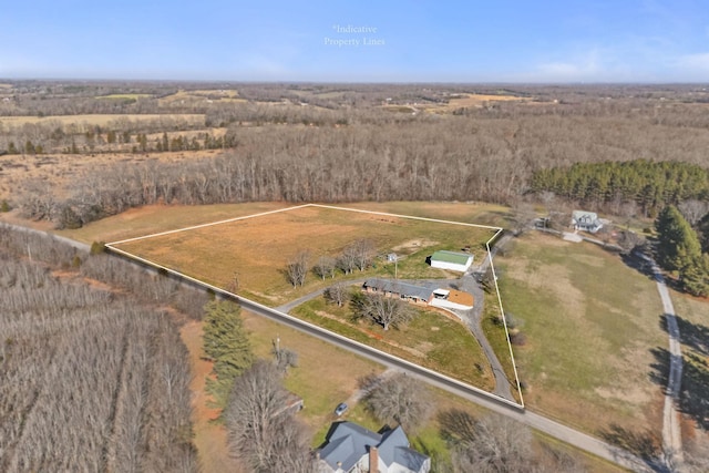 drone / aerial view with a rural view