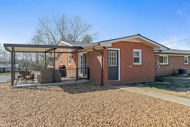 view of front of house with central AC unit