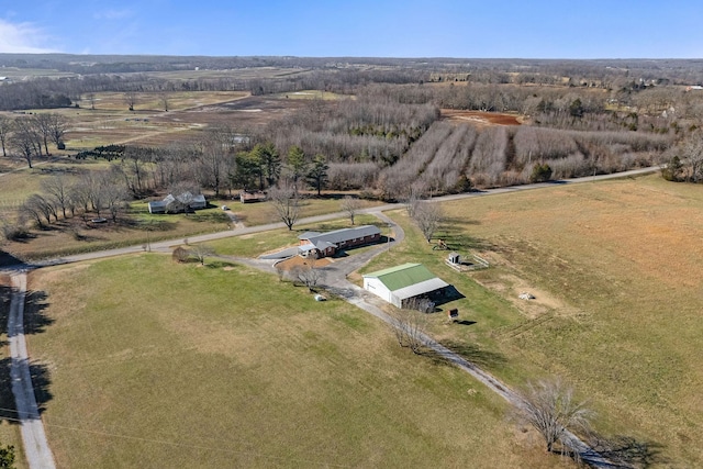 drone / aerial view featuring a rural view