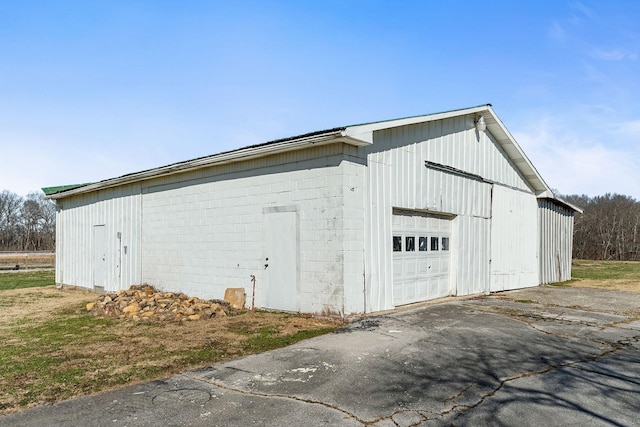 view of garage