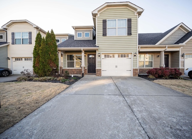 view of front of property featuring a garage