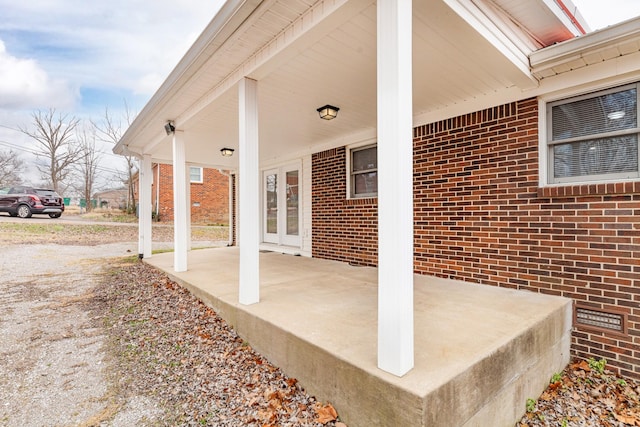 view of patio featuring a porch