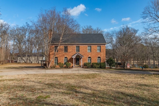 colonial house with a front lawn