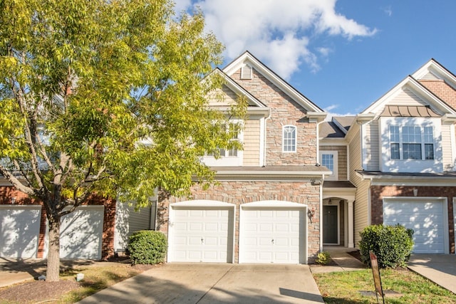 view of front of home with a garage