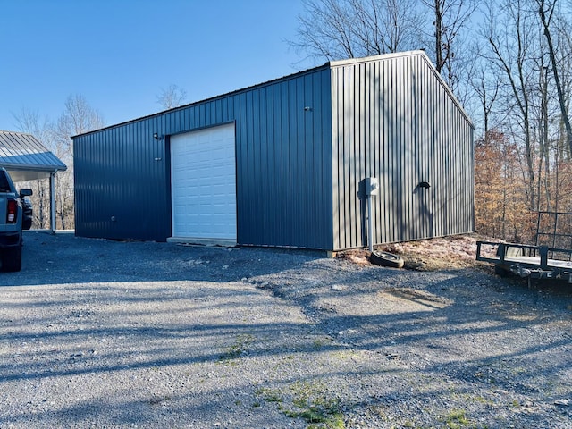 view of outdoor structure featuring a garage