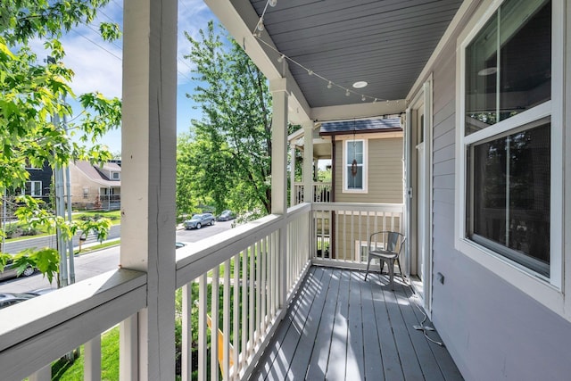 deck with covered porch