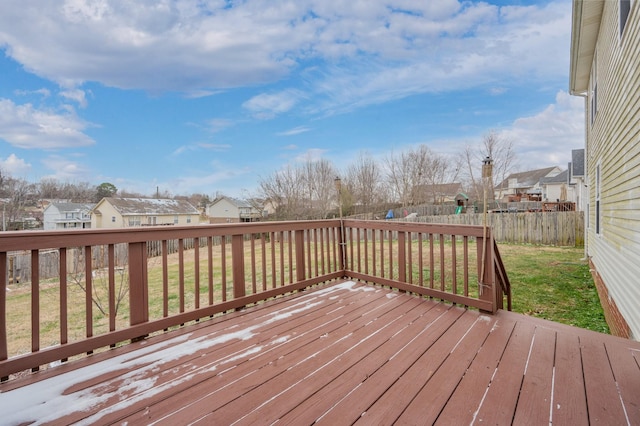 wooden deck with a yard