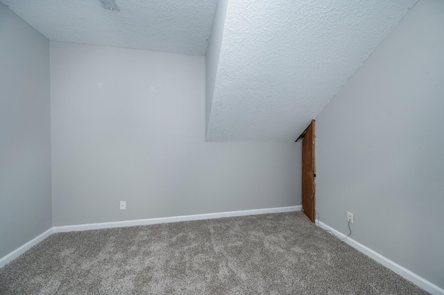 spare room featuring carpet and a textured ceiling