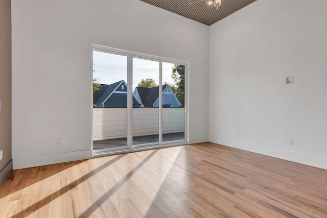 empty room with light wood-type flooring