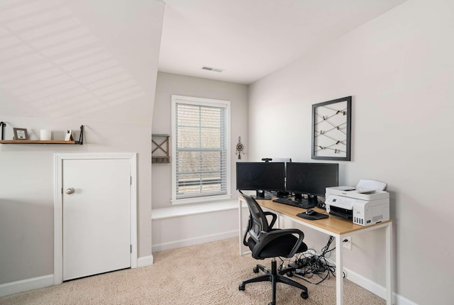 view of carpeted office