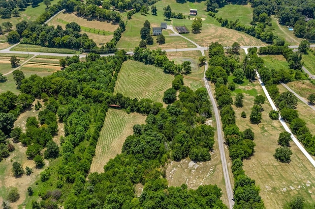 drone / aerial view with a rural view