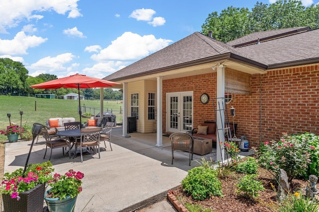 view of patio with french doors