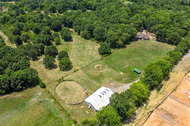 bird's eye view with a rural view