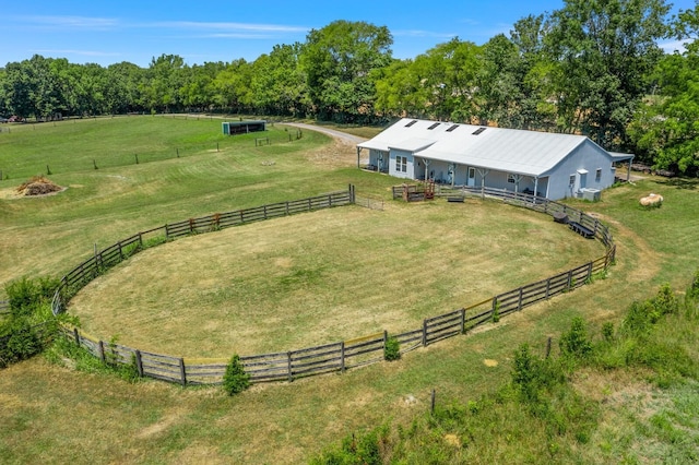 drone / aerial view featuring a rural view