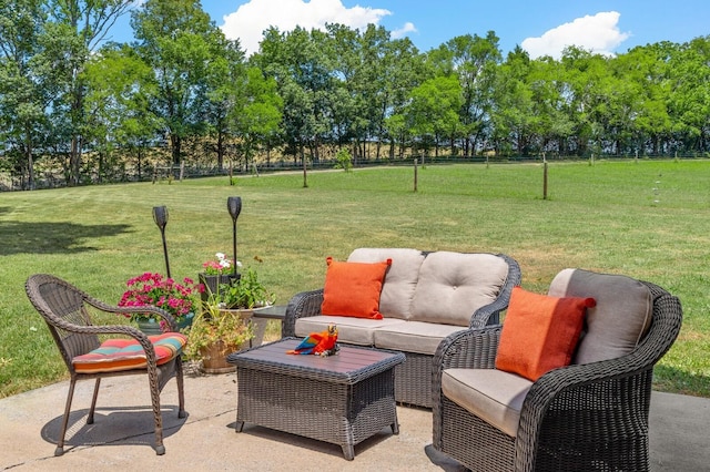 view of patio with an outdoor hangout area