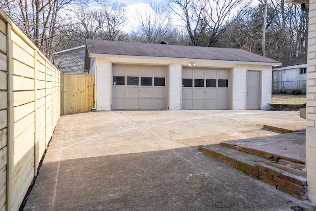 view of garage