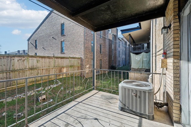 balcony with central air condition unit