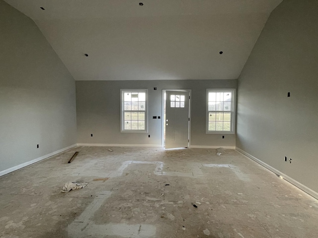 interior space with lofted ceiling